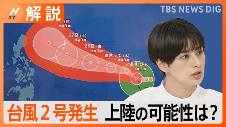 3月並みの寒さも…24日からは25度前後に　日本の南に発生「台風2号」列島上陸の可能性は？【Nスタ解説】｜TBS NEWS DIG