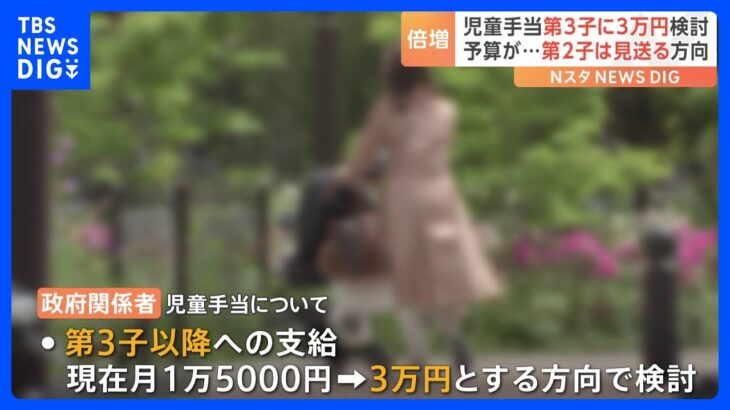 第3子以降の「児童手当」3万円に倍増へ　所得制限の撤廃も検討｜TBS NEWS DIG