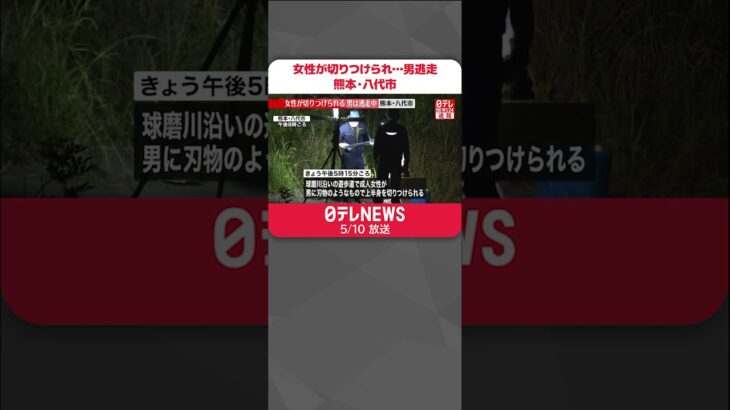 【速報】女性が“刃物”で切りつけられる…車で男が逃走中 「男は知人」と話す 熊本・八代市 #shorts