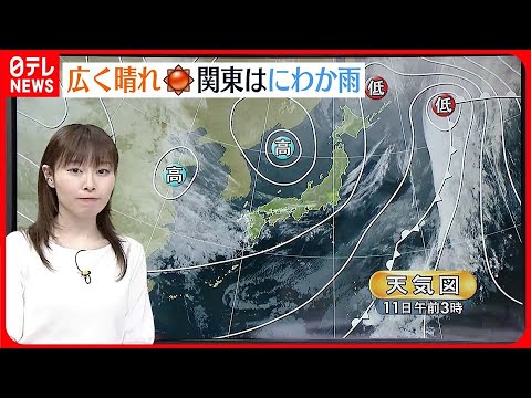 【天気】広く晴れ  東海～西日本は半袖の陽気