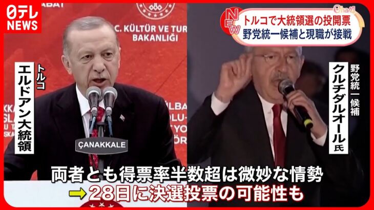【トルコ大統領選】現職と野党統一候補が接戦  両者とも得票率50％を超えるかは微妙な情勢
