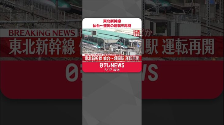【速報】東北新幹線…仙台～盛岡の運転を再開  停電の原因はヘビか  #shorts