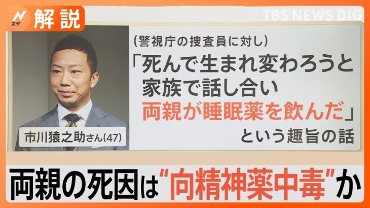 市川猿之助さん両親の死因は「向精神薬中毒の疑い」　猿之助さんは退院【Nスタ解説】｜TBS NEWS DIG