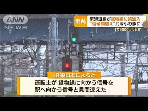 東海道線が貨物線に“誤進入”…“信号間違え”武蔵小杉駅に　1万5000人に影響(2023年5月24日)