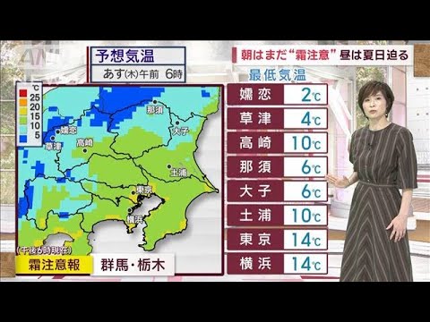 【関東の天気】朝はまだ“霜注意”　昼は夏日迫る(2023年5月24日)