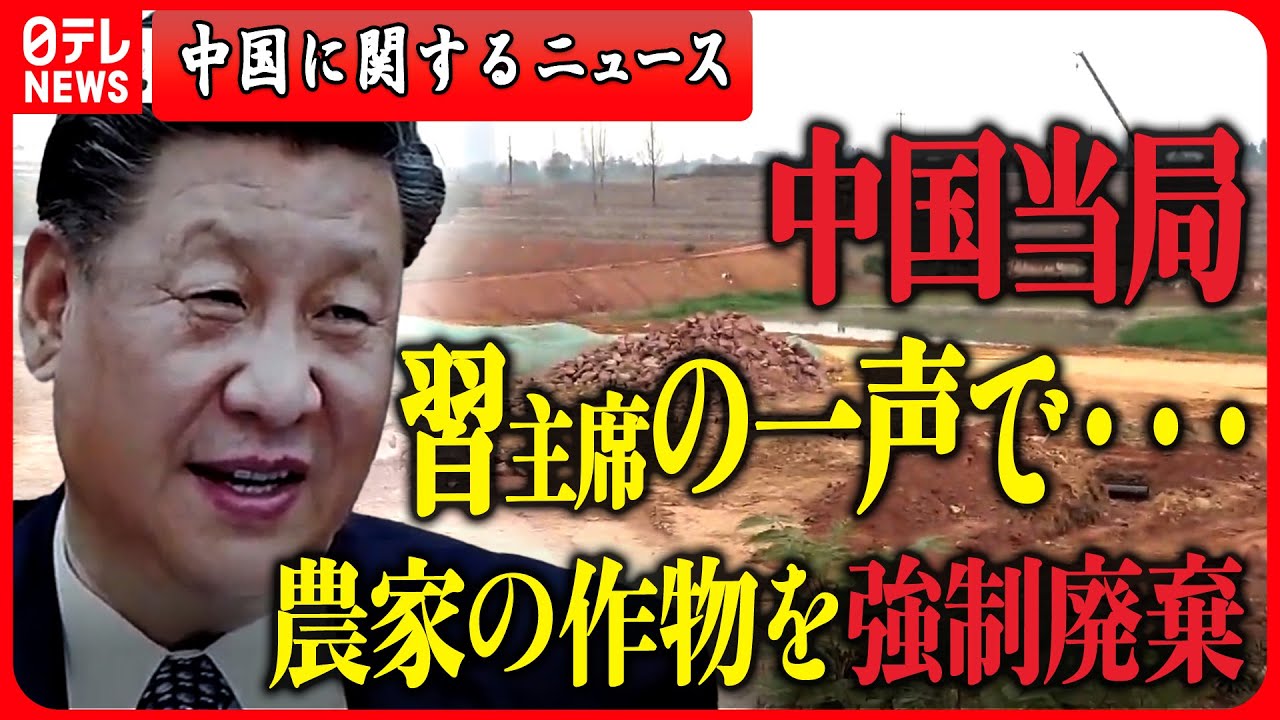 【中国に関するニュースまとめ】「私を死なせたいの？」泣き崩れる中国農家　習主席の“鶴の一声”…「耕作地拡大」に　など　最新ニュース（日テレNEWS LIVE）