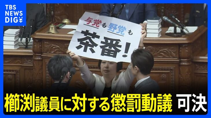 不規則発言のれいわ・櫛渕議員に対する懲罰動議可決｜TBS NEWS DIG