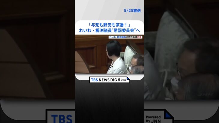 不規則発言のれいわ・櫛渕議員に対する懲罰動議可決｜TBS NEWS DIG #shorts