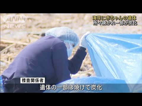 海岸に赤ちゃん遺体　所々焼かれ一部が炭化　沼津市(2023年5月28日)