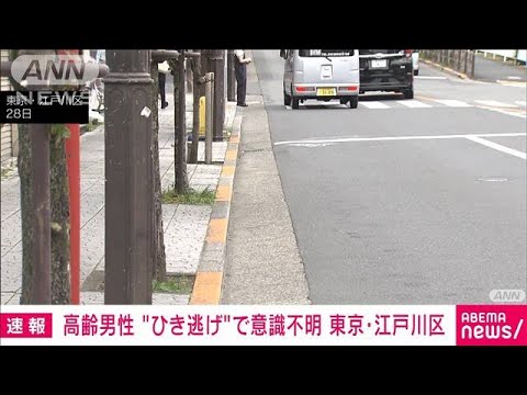【速報】高齢男性が車にはねられ意識不明　ひき逃げで捜査　東京・江戸川区(2023年5月28日)
