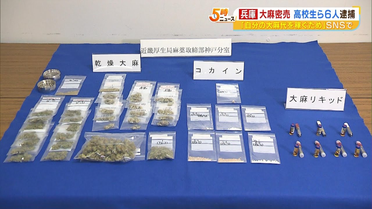『自分が使う大麻代稼ぐため』高校生ら6人逮捕　SNSで隠語使って集客し大麻など密売か（2023年5月19日）