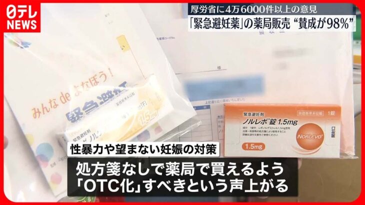 【緊急避妊薬】医師の診察なし薬局購入…約98％が賛成  厚労省に4万6000件以上の意見