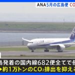ANAが広島発着の国内線でCO2“実質ゼロ”飛行を実施　「排出権」購入の燃料を使用｜TBS NEWS DIG