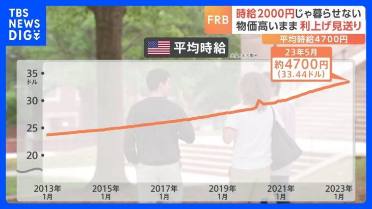 時給2000円では暮らせない給料も物価も高いアメリカ平均時給は約4700円FRBは利上げ見送りも追加に含みTBSNEWSDIG