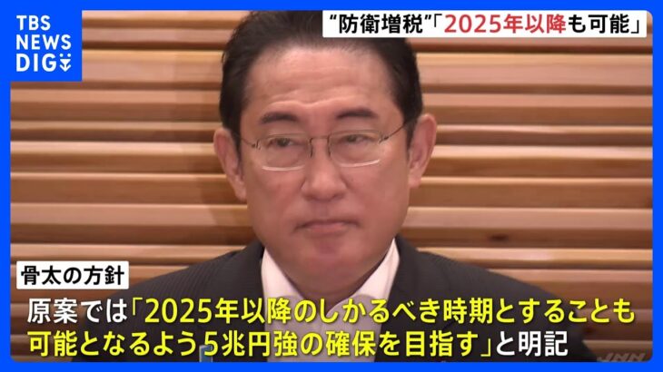 防衛増税“後ろ倒し示唆”の文言が…「2025年以降のしかるべき時期も可能」骨太の方針原案に明記｜TBS NEWS DIG