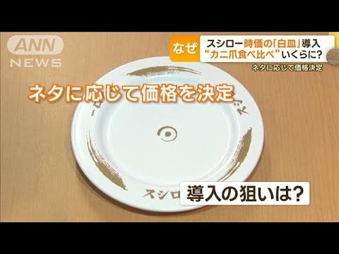 スシロー　時価の「白皿」導入　ネタに応じて価格決定　“カニ爪食べ比べ”いくらに？(2023年6月1日)