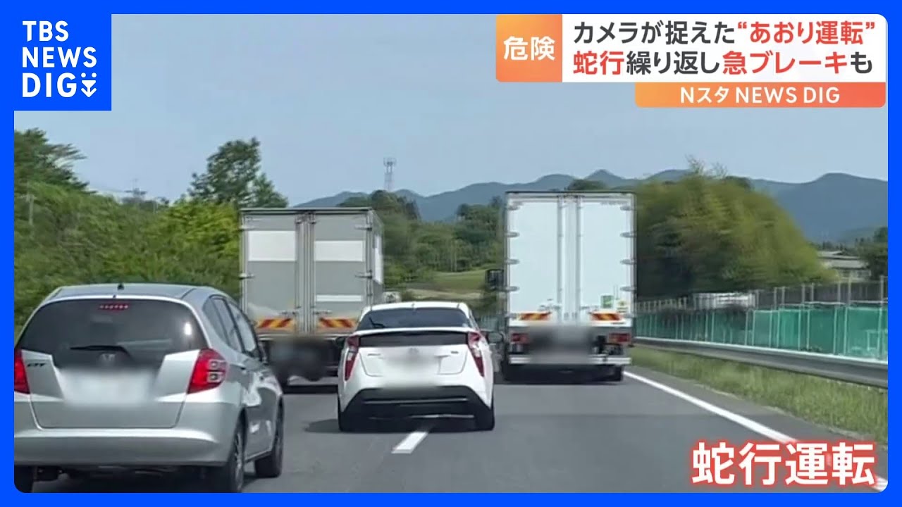 「免許をはく奪してほしい」蛇行運転に急ブレーキ　高速道路で起きた危険な“あおり運転”の一部始終｜TBS&nbsp;NEWS&nbsp;DIG