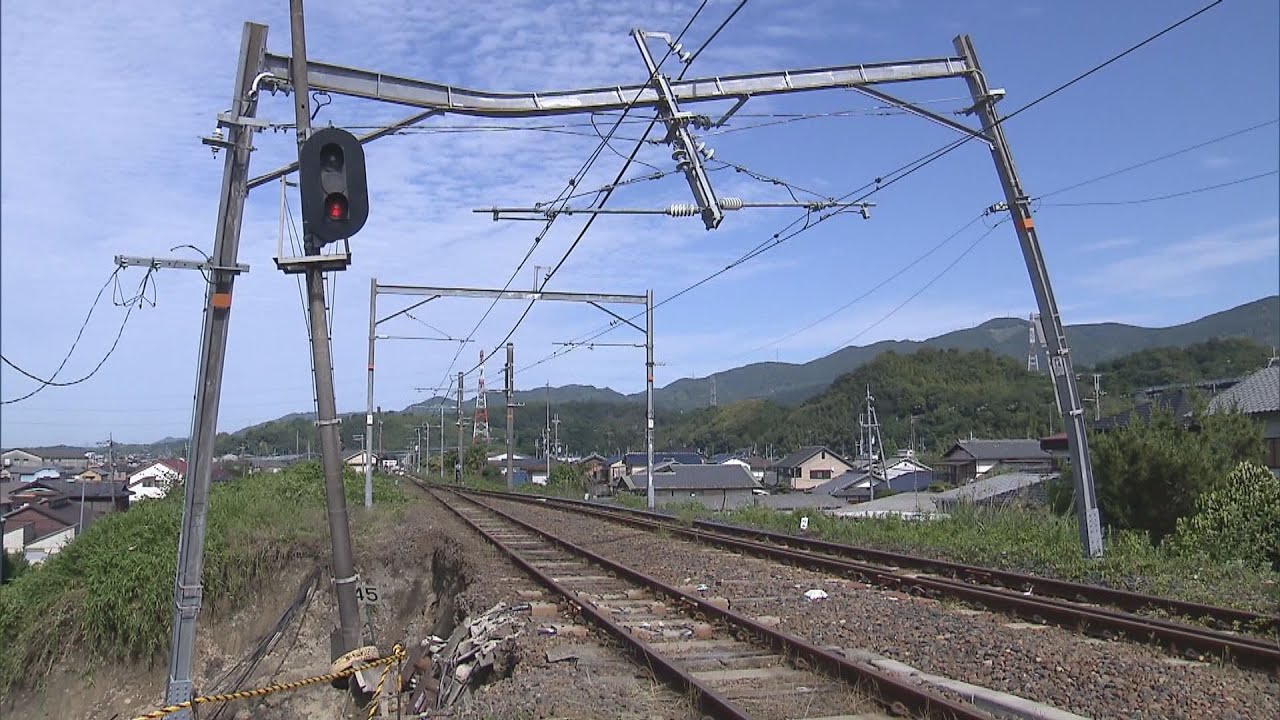 ＪＲ和歌山線　橋本ー粉河駅間で約１週間運転取り止め　大雨で線路の土台が崩落　ＪＲ西日本