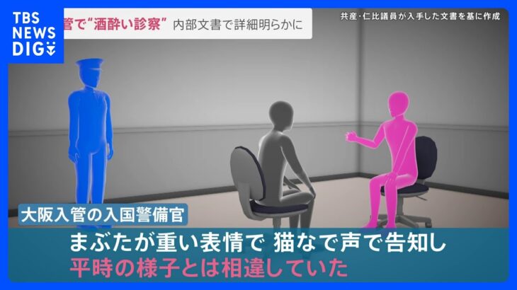 運転免許取り消しレベルの状態…大阪入管の女性医師“酒酔い診察” 新たな内部文書で当時の言動が明らかに　入管庁 文書の存否については明らかにせず【news23】｜TBS NEWS DIG