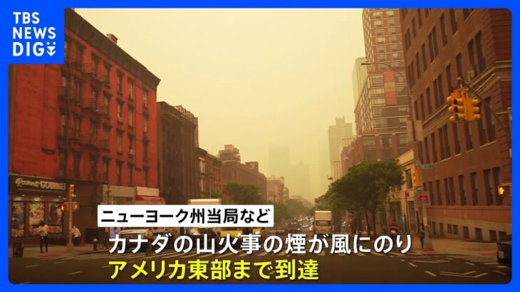 カナダ山火事の煙が風にのりアメリカ東部まで到達「嫌な臭い。頭がくらくらする」 タイムズスクエアでは空がオレンジ色に｜TBS NEWS DIG