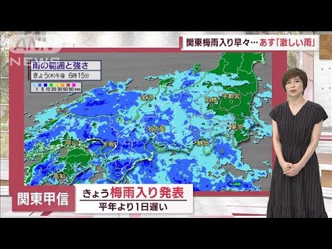 【関東の天気】梅雨入り早々…あす「激しい雨」　ピークは朝、時差通勤など検討を(2023年6月8日)