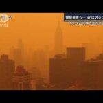 摩天楼がオレンジ色に…カナダ山火事で広がる大気汚染で健康被害も　NYから記者報告(2023年6月8日)