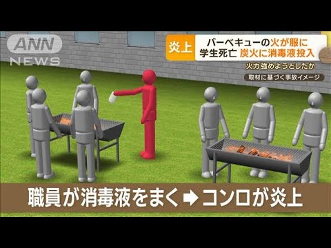 バーベキューの火が服に…学生死亡　炭火に「消毒液」投入　火力強めようとしたか【もっと知りたい！】(2023年6月9日)