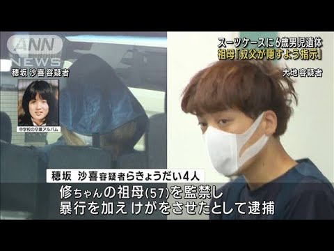 スーツケースに6歳男児遺体祖母叔父が隠すよう指示(2023年6月27日)