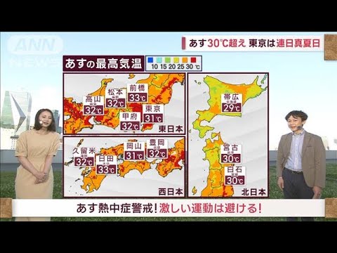 全国の天気週末は気温上昇熱中症に警戒東京は連日真夏日か(2023年6月16日)