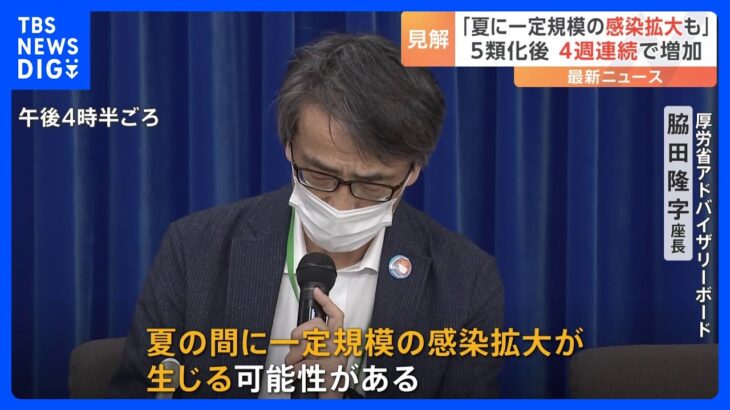 夏に一定規模の感染拡大も厚労省のコロナ専門家会合が見解示す全国では4週連続増加傾向続くTBSNEWSDIG