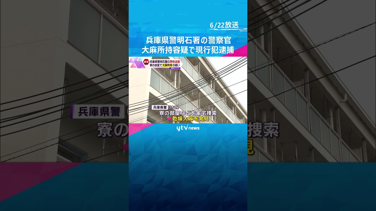 兵庫県警の巡査の男大麻所持容疑で現行犯逮捕自分で使うため#shorts #読売テレビニュース