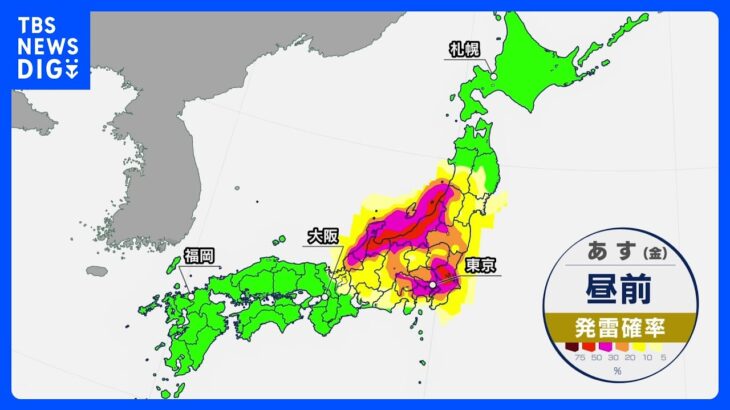 6月15日今日の天気あすまで大気不安定続くあすは東京都心でも午前中から雷雨にTBSNEWSDIG