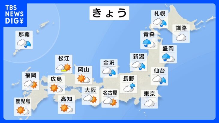 6月23日今日の天気北陸や北日本中心に雨九州から関東天気回復して暑さ戻る関東はにわか雨もTBSNEWSDIG