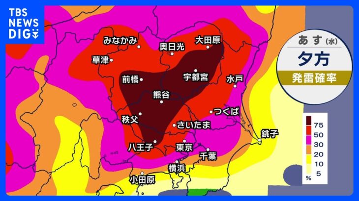 6月28日関東の天気大気不安定あす雷雨注意TBSNEWSDIG