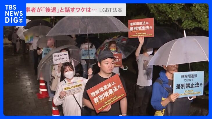 “LGBT理解増進法案”は「差別増進法案だ」「後退しただけ」　当初案からの変更点にLGBT当事者ら抗議デモのワケとは…【news23】｜TBS NEWS DIG