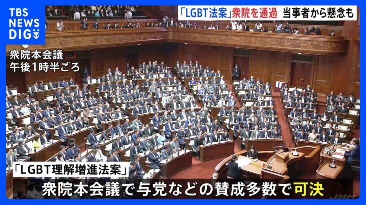 【速報】LGBT法案が衆議院を通過　当事者から“懸念”の声も…与党などは参議院で可決、成立の構え｜TBS NEWS DIG