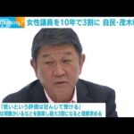 「女性議員を10年で3割に」自民・茂木幹事長の説明に野党議員から意見(2023年7月26日)