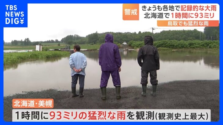 各地で記録的な大雨 北海道で1時間に93ミリ　鳥取でも猛烈な雨｜TBS NEWS DIG