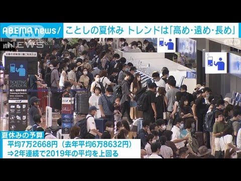 夏休みの予算が2年連続アップ　今年は「高め・遠め・長め」がトレンド(2023年7月20日)