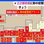 きょうも危険な暑さが続く　22都府県に「熱中症警戒アラート」発表｜TBS NEWS DIG