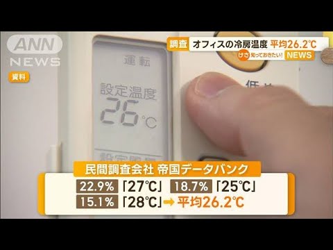 オフィスの冷房温度「平均26.2℃」　調査結果を公表【知っておきたい！】(2023年7月18日)