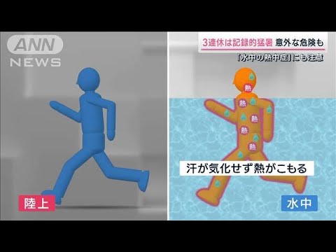 3連休は記録的な猛暑に 意外な危険「水中の熱中症」とは？(2023年7月15日)