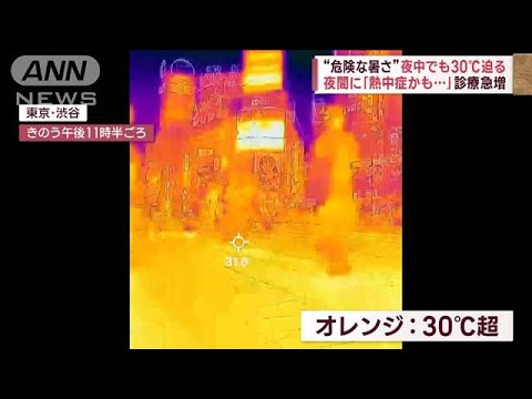 “危険な暑さ”夜中でも30℃迫る　夜間に「熱中症かも…」診療急増(2023年7月18日)