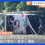 マイクロバスが道路脇の電柱に衝突して横転　5人けが　富山・立山町｜TBS NEWS DIG