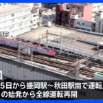 秋田新幹線が5日ぶりに全線で運転再開　JR盛岡駅では多くの利用者の姿が｜TBS NEWS DIG