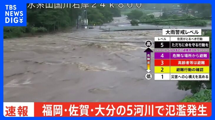 速報福岡佐賀大分国管理河川の5河川で氾濫発生TBSNEWSDIG