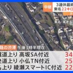 三連休最終日の渋滞のピークは午後6時までか　関越道上り・高坂SA付近では34キロの渋滞に｜TBS NEWS DIG