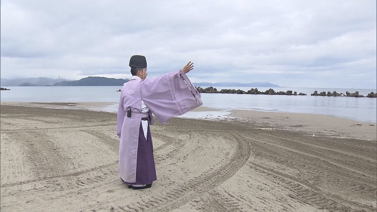 京都舞鶴市神崎海水浴場シーズン中の安全願い海開き