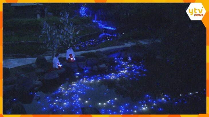 日は七夕天の川が竹林に姿を現す約個のＬＥＤ電球で兵庫西宮神社