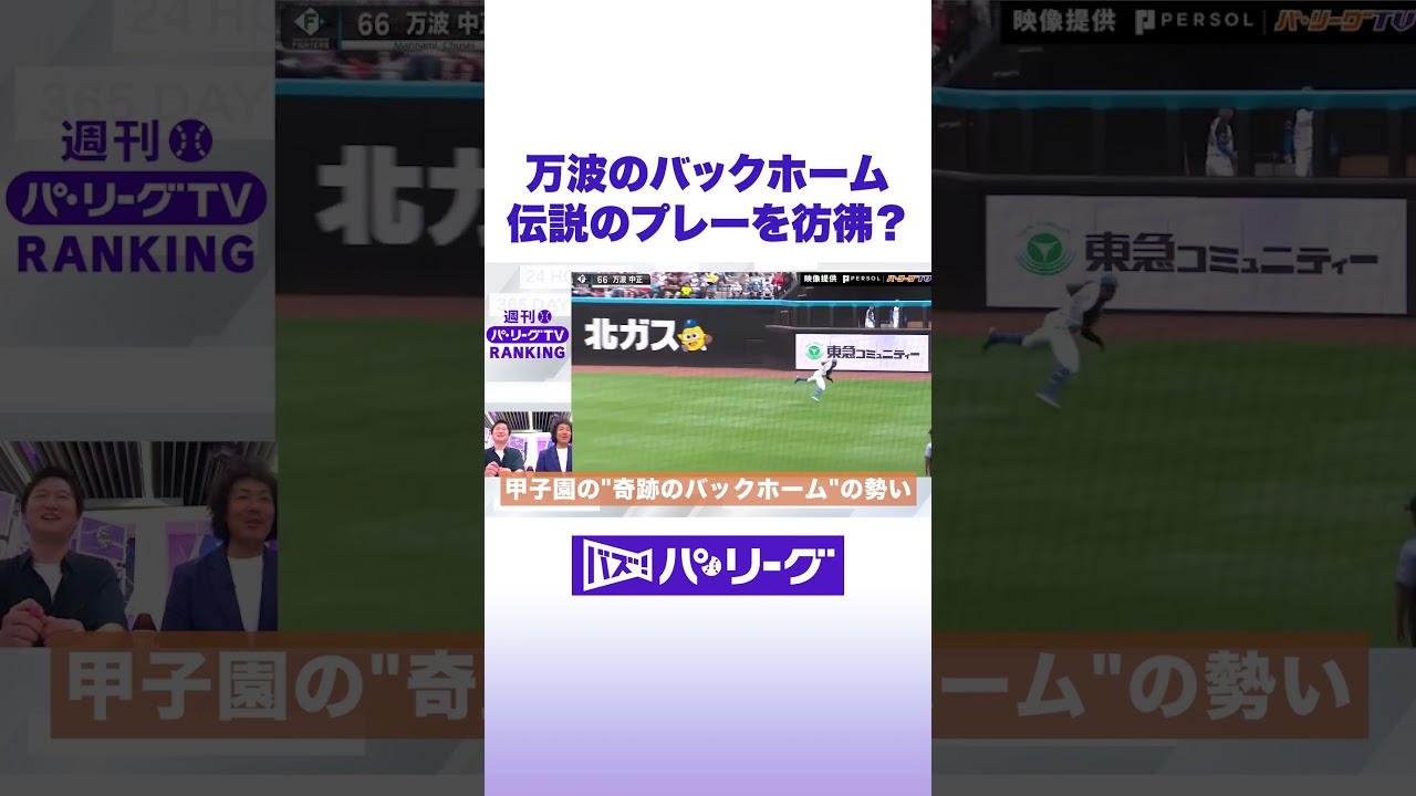 万波のバックホーム 伝説のプレーを彷彿? #バズパ #shorts